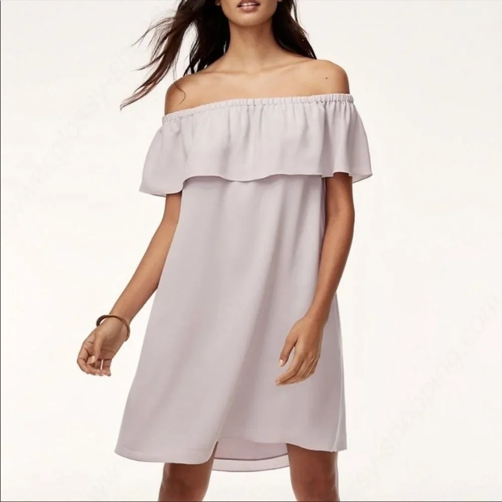 Aritzia Wilfred Neufchâtel Off Shoulder Ruffle Dress Red Mini Dress - Picture 3 of 16